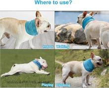 Dog Instant Cooling Bandana, Breathable Pet Scarf Cooling Collar for Dogs, Ice Towels for Bulldog, Cats Ice Collar in Summer, Cooling Towel Neck Wrap for Dogs with Leash Hole (Blue, L)