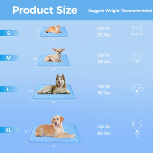 Rywell Dog Cooling Mat, Dog Cooling Mat Large 80 x 110cm, Arc-Chill Q-Max＞0.5 Endothermic Color-Changing Washable Pet Cooling Mat Large, Non-Toxic&Non-Slip