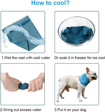Dog Instant Cooling Bandana, Breathable Pet Scarf Cooling Collar for Dogs, Ice Towels for Bulldog, Cats Ice Collar in Summer, Cooling Towel Neck Wrap for Dogs with Leash Hole (Blue, L)