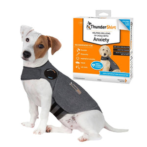 Thundershirt HGS-T01 dog calming jacket in heather grey, helping dogs with anxiety, size small, 16"-23".