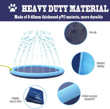 CXPDZRZK Splash Sprinkler Pad for Dogs & Cats, 1.7m Anti-Slip, Blue, All Ages, Pets & Children, Unisex, Minimalist Style