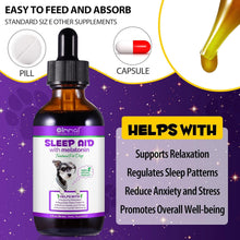 Bottle of melatonin sleep aid for dogs, promotes relaxation and reduces anxiety, supports overall well-being.