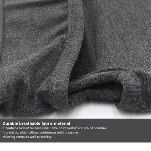 Close-up of dog anxiety jacket fabric showcasing its durable, breathable material blend for stress relief.