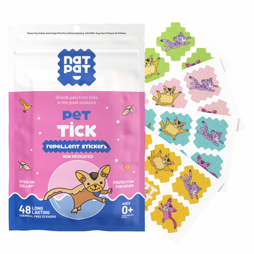 NATPAT Pet Tick Repellent Patches | Proven Natural Tick Protection for Dogs & Cats | Safe for Pets | Non-Toxic, Easy to Apply - 48 Patches - Locket Sold Separately