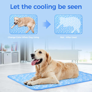 Rywell Dog Cooling Mat, Dog Cooling Mat Large 80 x 110cm, Arc-Chill Q-Max＞0.5 Endothermic Color-Changing Washable Pet Cooling Mat Large, Non-Toxic&Non-Slip