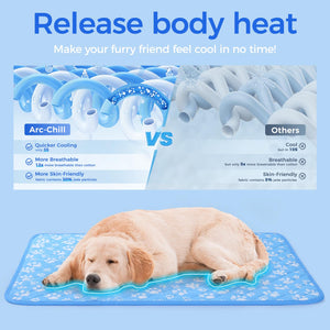 Rywell Dog Cooling Mat, Dog Cooling Mat Large 80 x 110cm, Arc-Chill Q-Max＞0.5 Endothermic Color-Changing Washable Pet Cooling Mat Large, Non-Toxic&Non-Slip