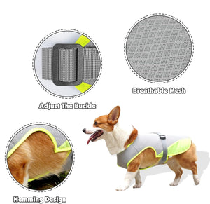 Cooling Vest for Dogs,Dog Cooling Jacket,Pet Cooling Vest,Breathable Mesh Ice Vest Adjustable Straps Cool Vest for Small Medium and Large Dogs (Light Gray, M)