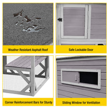 Features of the X-ZONE PET outdoor cat house: weather-resistant roof, safe lockable door, sturdy bars, and sliding window for ventilation.