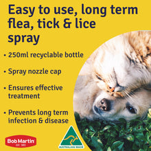 Bob Martin flea, tick & lice spray, 250ml recyclable bottle, easy to use, prevents long-term infection, Australian made.