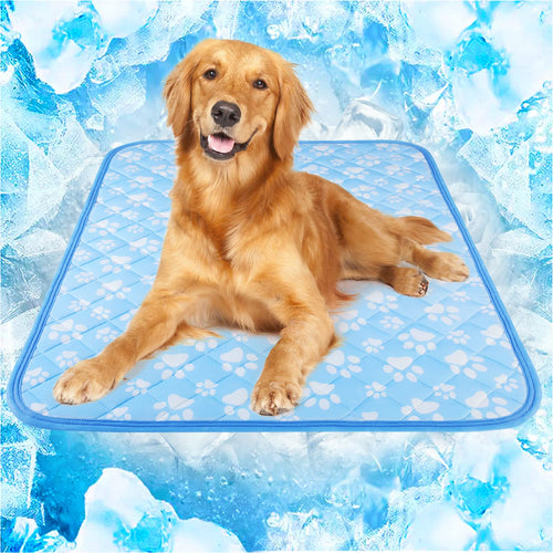 Rywell Dog Cooling Mat, Dog Cooling Mat Large 80 x 110cm, Arc-Chill Q-Max＞0.5 Endothermic Color-Changing Washable Pet Cooling Mat Large, Non-Toxic&Non-Slip