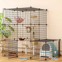 Large cat enclosure playpen with three platforms, multiple doors, and spacious design for indoor or outdoor use.