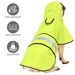 Ezierfy Waterproof Reflective Dog Raincoat