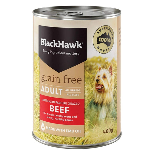 Black Hawk - Grain Free, Wet Dog Food, Beef, Adult and Senior, 400g