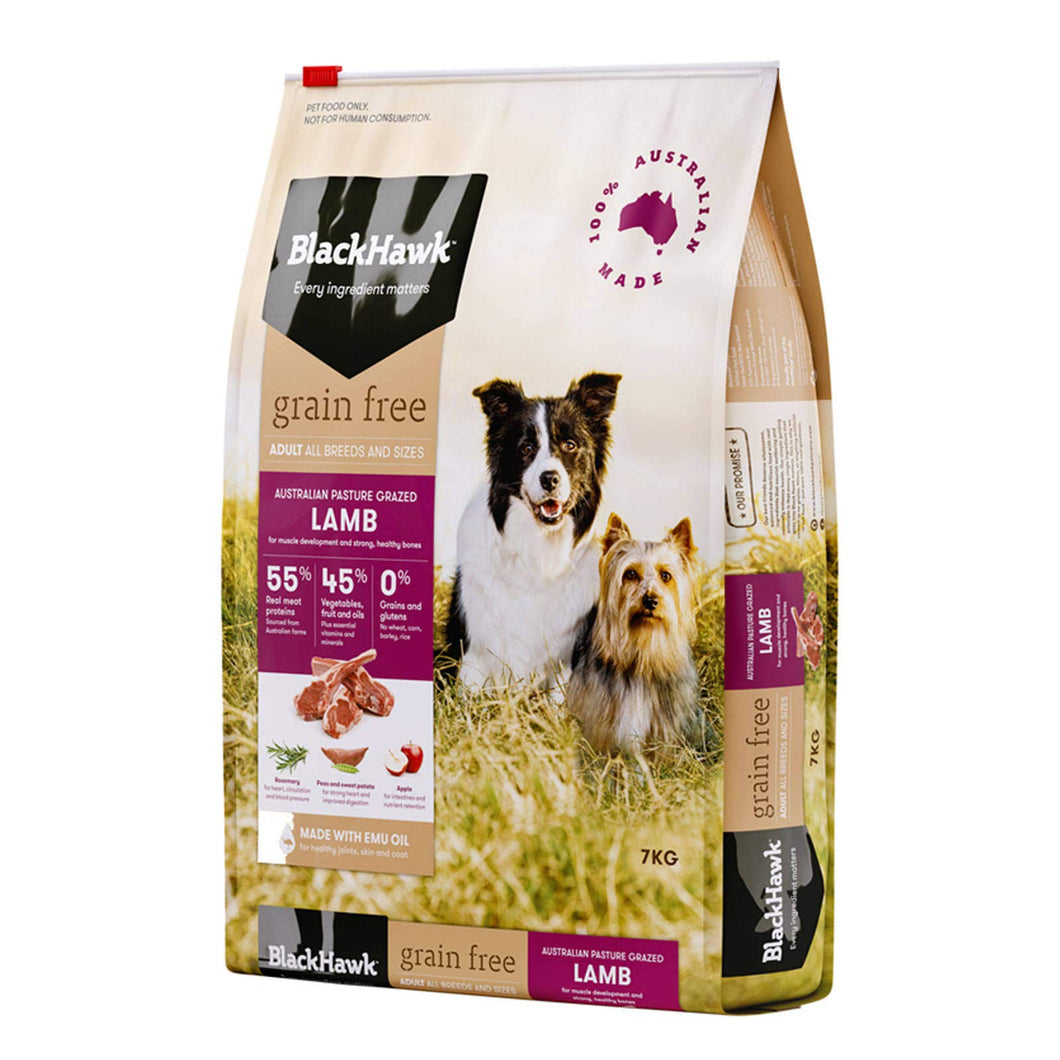 Black Hawk Grain Free Lamb Dog Food 7 kg, 7 Kilograms
