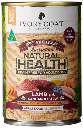 Ivory Coat Lamb & Kangaroo Stew 400gm, Adult and Senior, Grain Free Dog Food