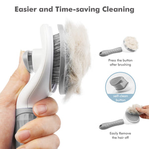 Self Cleaning Slicker Brush for Shedding and Grooming