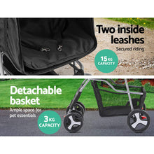 i.Pet Folding Pet Stroller Dog/Cat Travel Carrier-Black