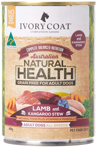 Ivory Coat Lamb & Kangaroo Stew Wet Dog Food, Adult and Senior, 400g x 12 tins